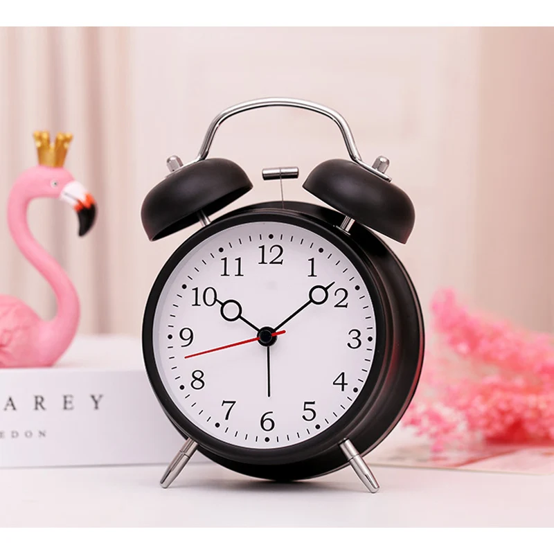 4 дюйма тихий Твин часы с будильником Европейский Стиль минималистский творческая настольные часы