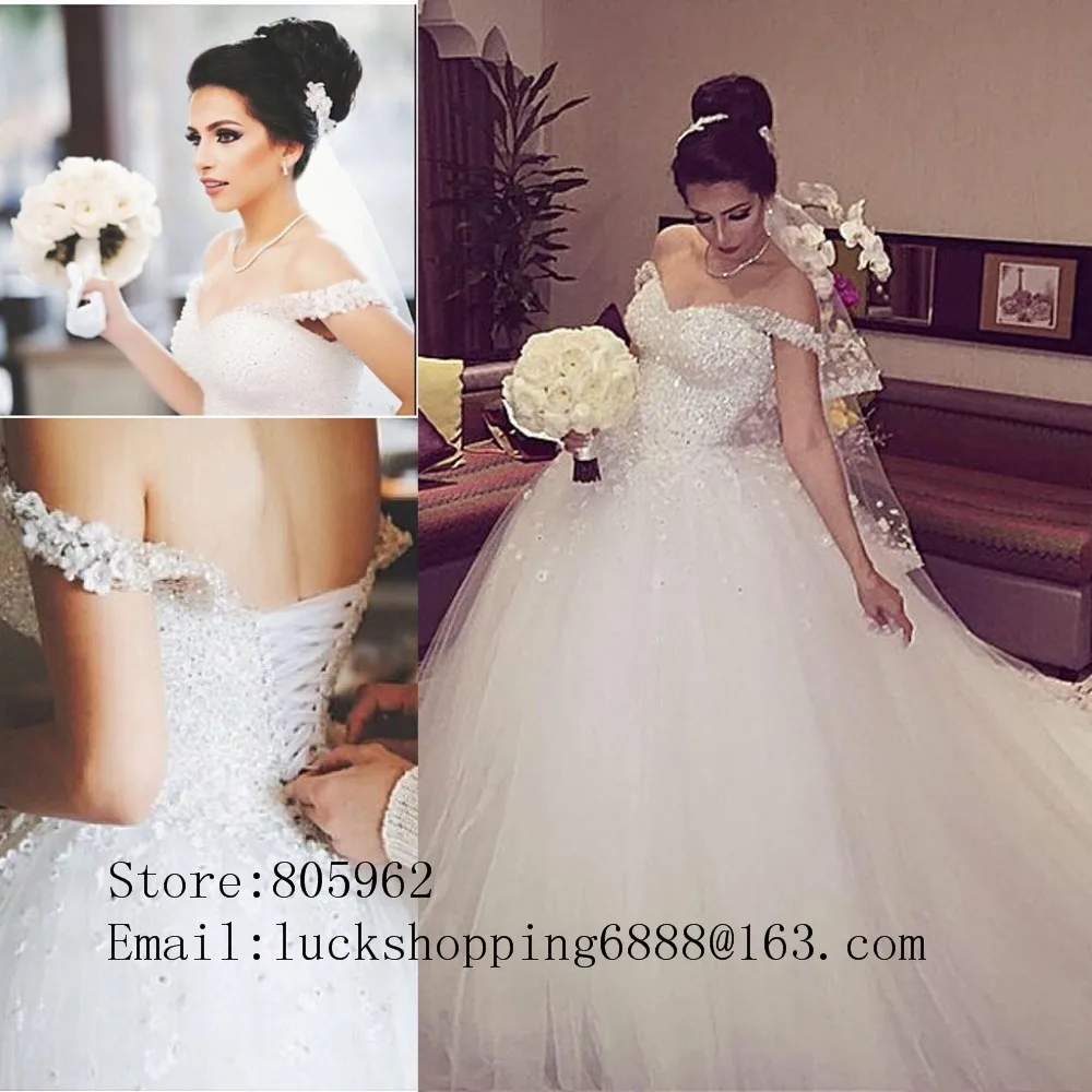 New-elegante-princesa-vestidos-de-casamento-2016-V-neck-Vestido-de-baile-Lace-Up-voltar-Beads (1)_
