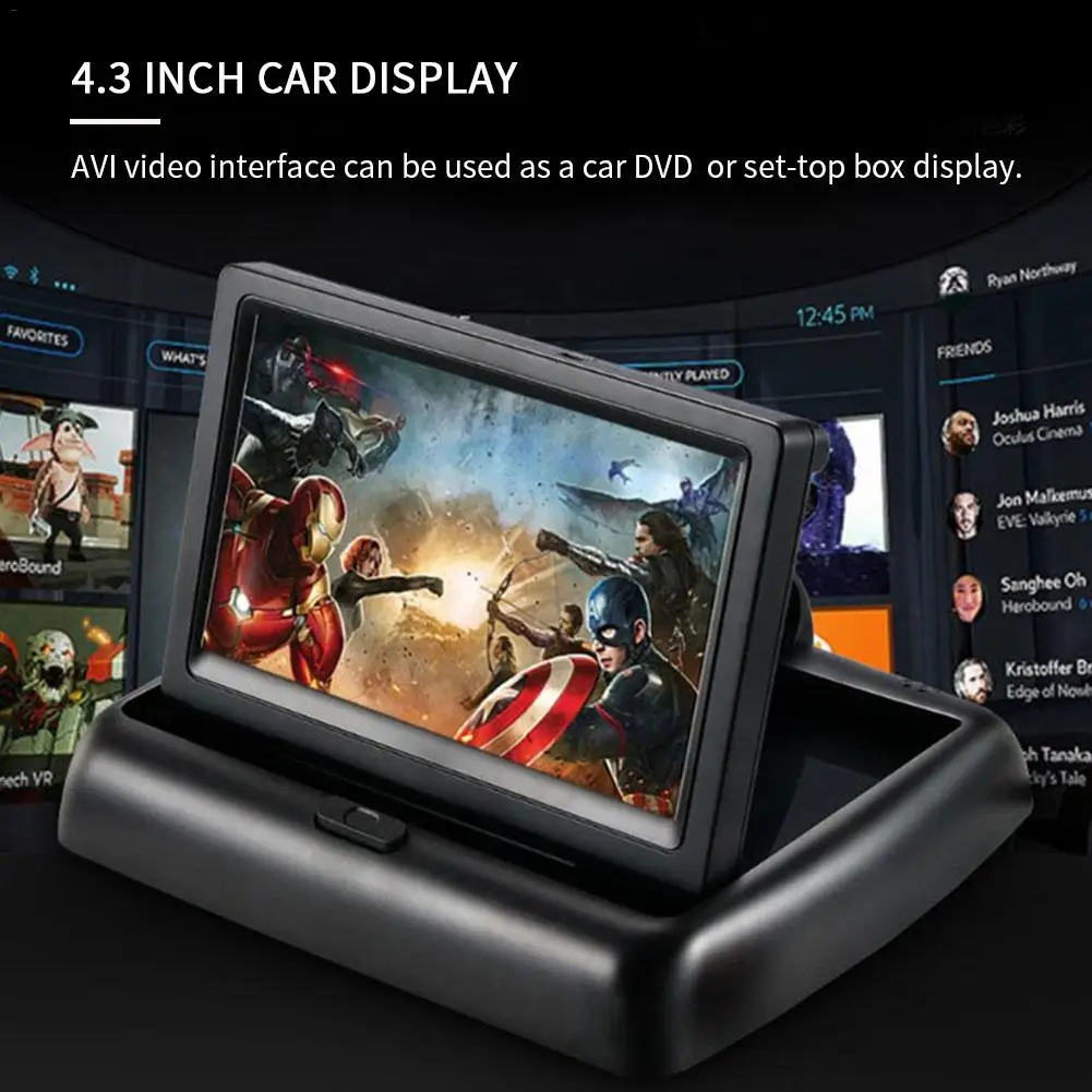 

Car Universal 4.3 Inch Car Display LCD Screen Folding Visual Reversing PAL/NTSC Image System AV Video Analog/Digital Display