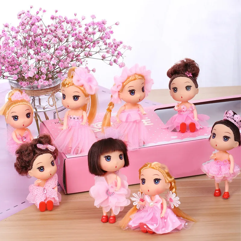 

8 pcs/lot Dolls Lovely Girl Sisters Baby Wedding princess Dolls Action Figures Toy Kids Birthday Present Collection Decoration