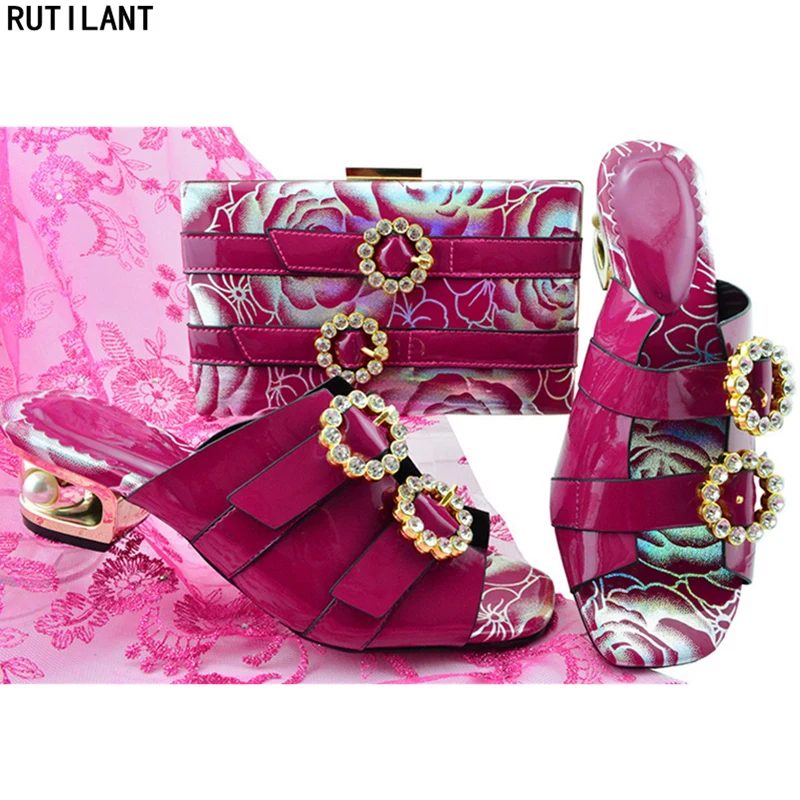 Latest Design Italian Shoes and Bags To Match Shoes with Bag Set