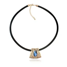 Унисекс, винтаж, ретро Кристальное Чокер-ожерелье канатная Веревка Цепь ожерелье бижутерия