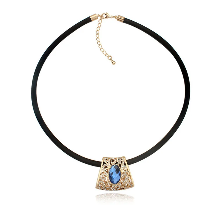 

Unisex Vintage Retro Choker Necklace Crystal Channel Rope Chain Collares Costume Jewelry