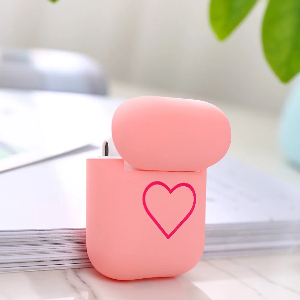 Матовые чехлы для наушников Apple Airpods ударопрочный чехол Air Pods 1 2 розовый