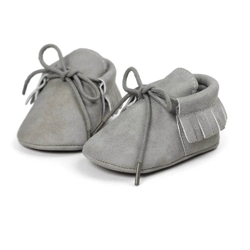 

PU Suede Leather Newborn Baby Boy Girl Baby Moccasins Moccs Shoes Bebe Fringe Soft Soled Non-Slip Footwear Crib Shoes