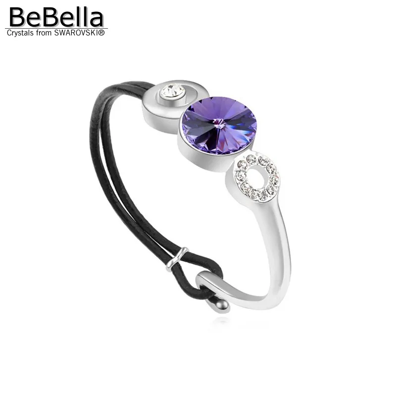 BeBella позолоченный кожаный браслет с кристаллами сделанный элементами Swarovski|crystal