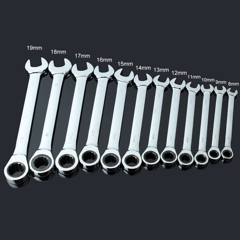 

Gear Ratchet Wrench Tool Set Keys Geared Spanner Set of Keys Open End Torque Ratchet Spanner Combination Wrench Flexible S