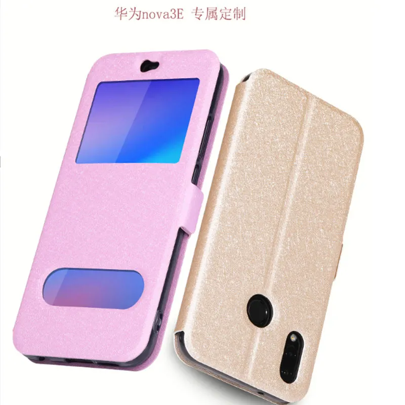 

Magnetic View Window Flip Leather Case for Huawei Nova 3e Funda Ultra Thin Flip Stand Cover for Huawei P20 Lite Phone Bag Cases