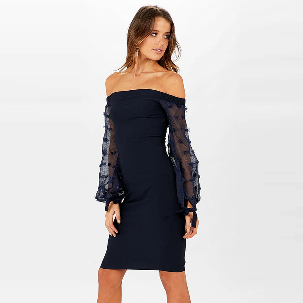 : off the shoulder long sleeve dress New look long sleeve off shoulder bodycon dress knot turkey