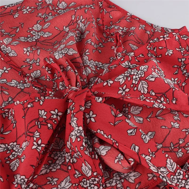 Jumpsuit Women Red 2019 Jumpsuit Floral Sleeveless Backless Playsuit Ladies Summer Beach Shorts Jumpsuits combishort H01 (7)