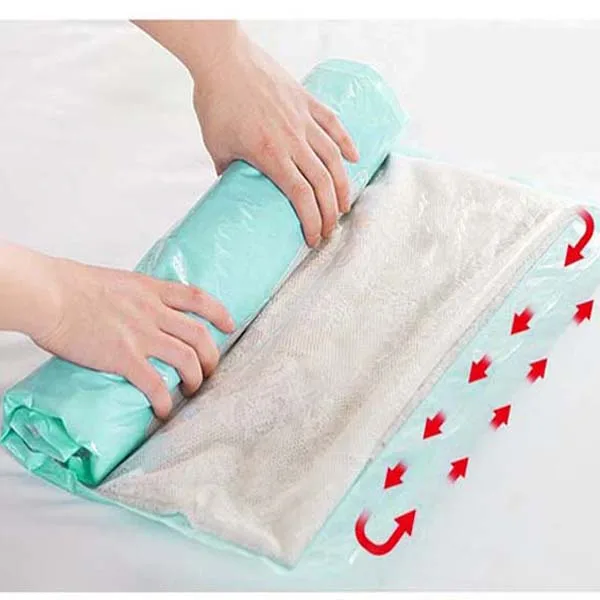 

1 pc Hand Rolling Compression Vacuum Foldable Compressed Home Clothes Plastic Storage Bag Space Saving Seal Bags Travel a must