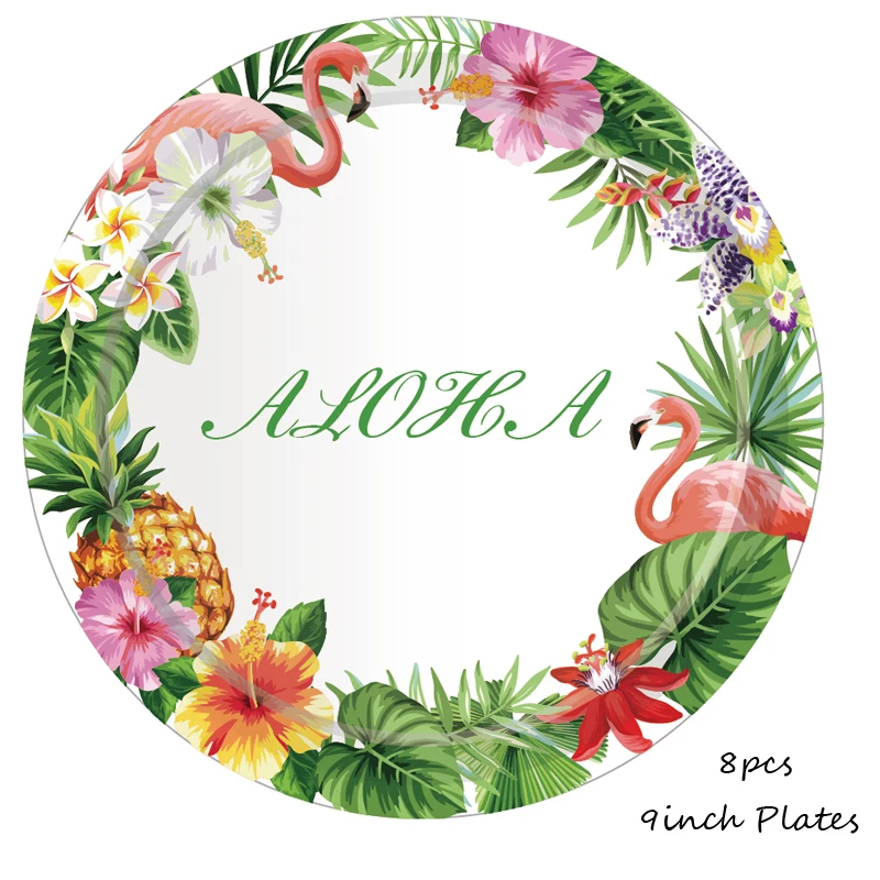 

Summer Tropical Luau Party Decorations Aloha Disposable Tableware Set Hawaiian Beach Theme Birthday Party Decor Wedding Party Su