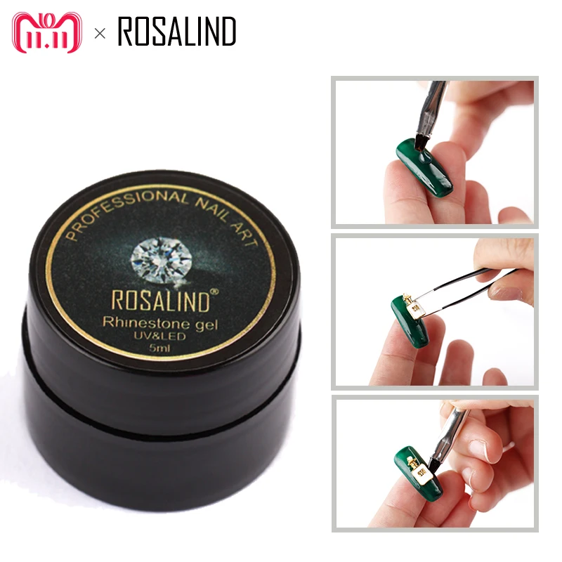 

ROSALIND New 5ML Rhinestone Gel Nail Polish Decoration Tools Rhinestone Glue Gel Lacquer Sticky Design Of Nails UV LED Manicure