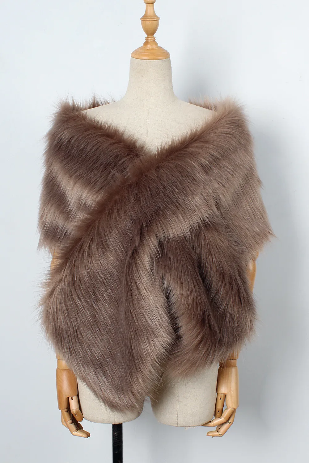 The autumn and winter new imitation fur big cape neck scarf multi-color joker scarf bride dress cross cape (17)