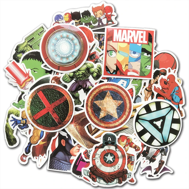 50 шт./лот, крутые наклейки Marvel, водонепроницаемые, граффити, супер стикеры героев, бомба, наклейка для детей, игрушки, сделай сам, скейтборд, багаж, ноутбук