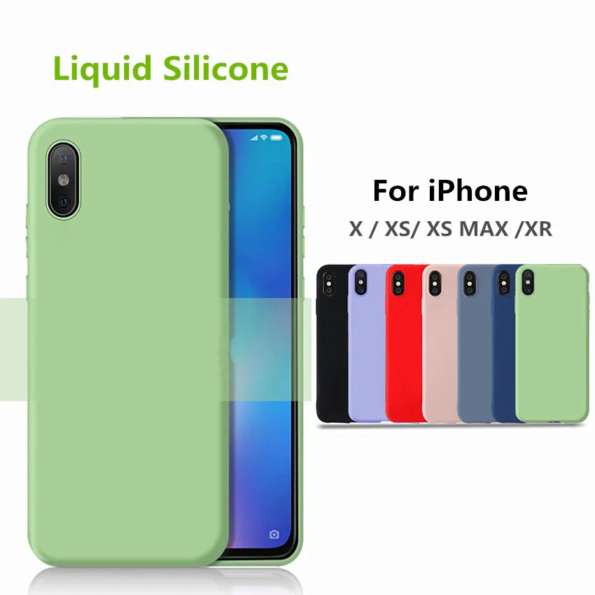 

For iPhone Xs Max Case Liquid Smooth Silicone Case For iPhone XR Xs Max Cover Luxury Protective Bags Ultra Thin Shockproof back