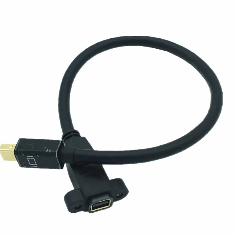 90-Degree Angled Mini DisplayPort Male to Female 4K Cable with Extend Screw Panel Mount Description Image.This Product Can Be Found With The Tag Names Computer Cables Connecting, Computer Peripherals, PC Hardware Cables Adapters, Right left up down
