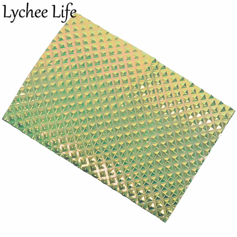 Lychee Life A4 Переливающаяся кожаная ткань цветная PU голографическая Ткань DIY Современная домашняя одежда текстиль швейная ткань аксессуары