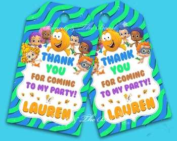 

Customized Personalized Bubble Guppies Gift Favor Tags Thank You Tags Birthday Party Decorations Kids Goody Bag Baby Shower Tags