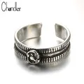 Chandler 925 стерлингового серебра Античные Классические в виде полых цветов кольцо для женщин мужчин хвост серебро открытый черный ювелирные изделия
