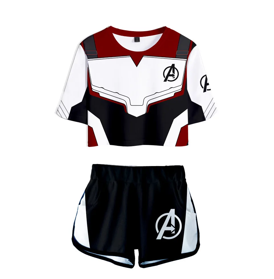 Avengers Endgame Quantum Realm Cosplay Costumes Adult Men Women Casual Top Shorts Tracksuit Summer Outfits Sets