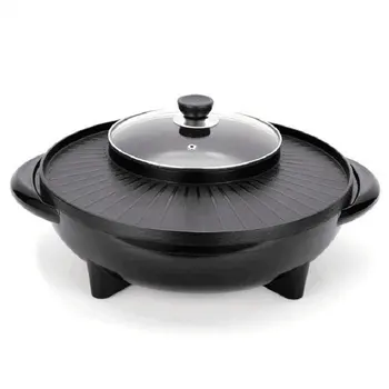 

Krf042531 Double Happiness Pot Roasting One Electric Cooker Non-stick Hot Pot Smoke Free Washable Electric Pot Shabu-bake Pan