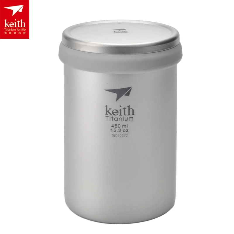 Keith 450 mL taza de titanio con infuser del té acampar al aire libre cafetera titanio colador para taza y la tetera ti3521