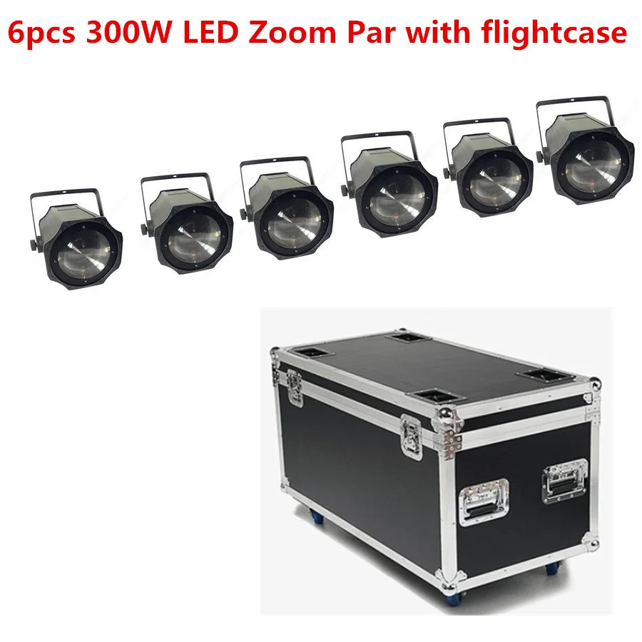 6X LED Zoom 300W COB LED Par Light with flightcase 5 50 Degree 3200K