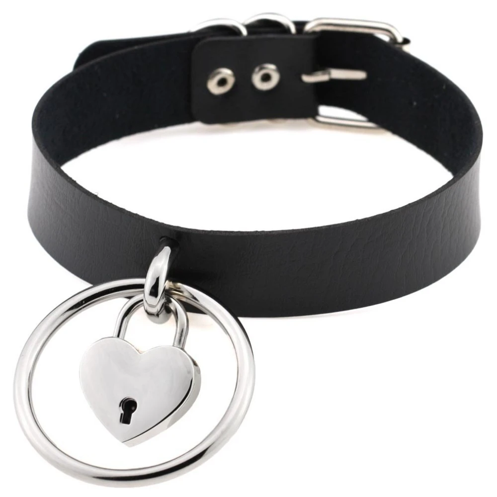 Boho Choker Heart Choker Leather Choker Leather Necklace Choker Black Choker Heart Necklace