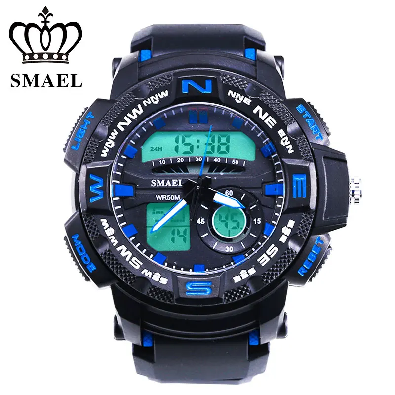

SMAEL Sports Quartz Watches Men Multifunction LED Digital Military Watch Luxury 50m Waterproof Outdoor Man Wristwatch Gift Clock