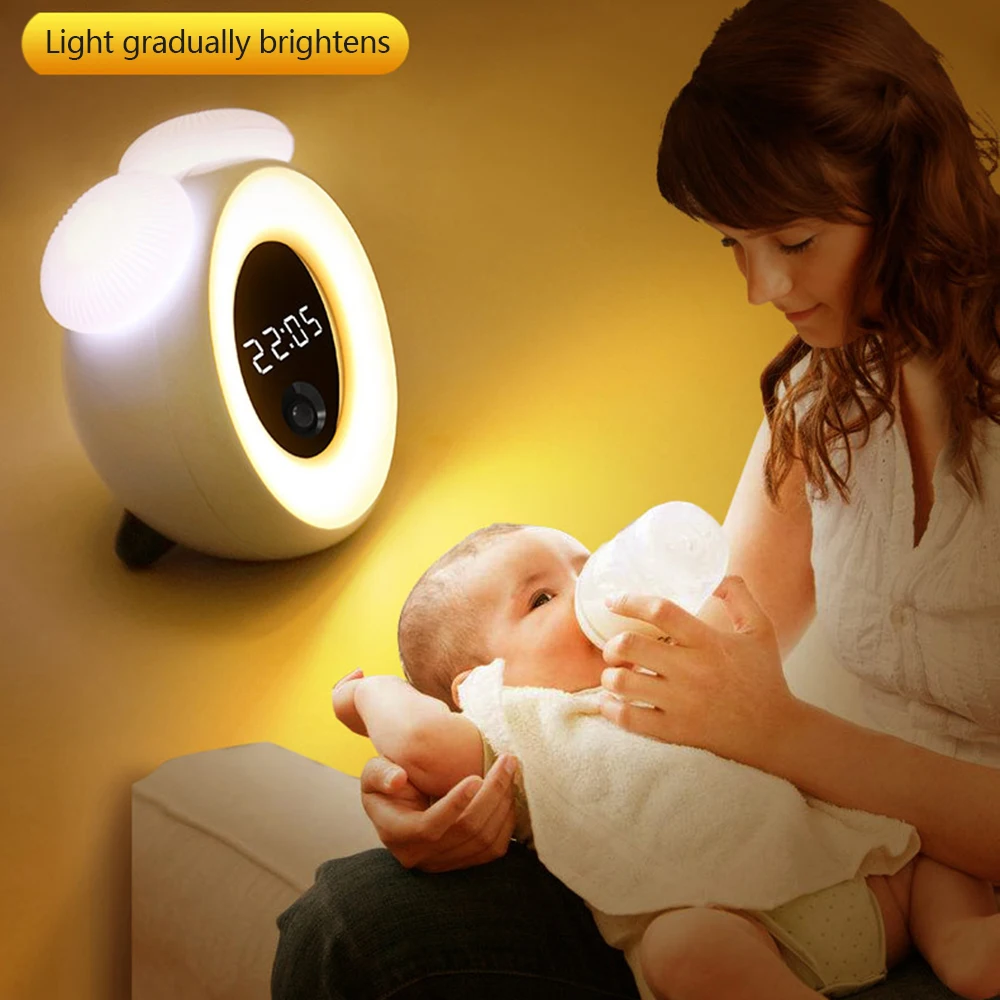 Сенсорный датчик цифровой будильник Sunrise Sunset LED Wake Up свет красочный звук природы в