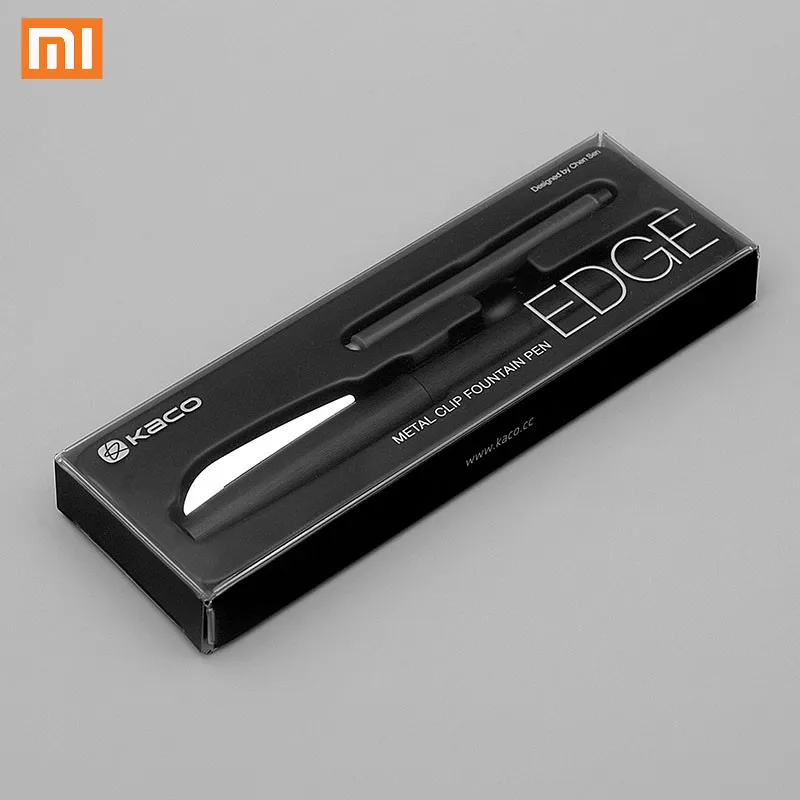 

Xiaomi Kaco Extra Fine Nib Fountain Pen 0.38mm Black Plastic Barrel Metal Holder Pens with 2pcs Ink Cartridge Gift Box Office