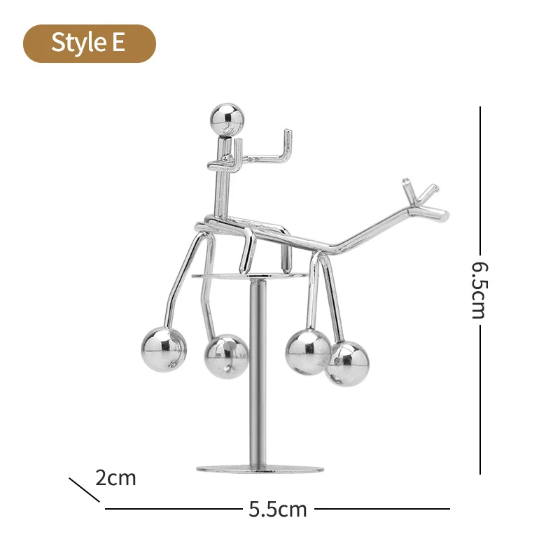 Маятник Ньютона Колыбель New Balance для мужчин Железный человек мяч ремесла стакан настольная игрушка металлический декор украшение дома аксессуары XTY-D - Цвет: Style E