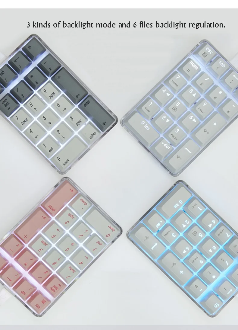 Все новые Magicforce Crystal 21 ключ USB Проводная Механическая клавиатура внешняя официальная цифровая клавиатура Cherry, Gateron Механическая ось