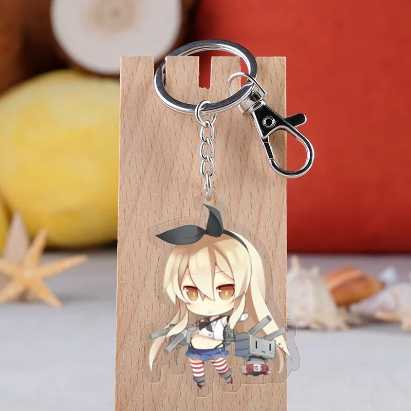 

Game Kantai Collection Keychain Shimakaze Amatsukaze Kancolle Acrylic Cartoon Figure Key Ring