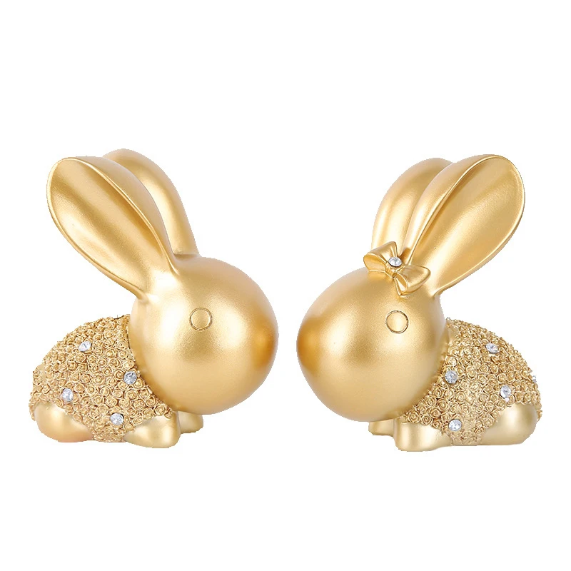

Rabbit Ornament Decoration Miniature Cute Animal Figurine Resin Craft Mini Couple Rabbit Model Home Decor Home Ornament DIY Gift