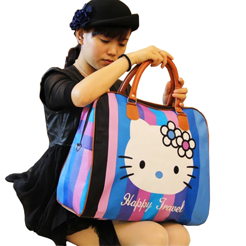 

PU Embroidery Cartoon Bear Women Travel Luggage Bag Sequins Sport Gym Large Capacity Ladies Shoulder Bag Tote Handbag