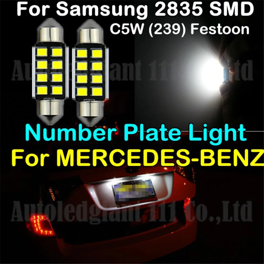MITSUBISHI 39MM 4 SMD LED FESTOON CANBUS ERROR FREE WHITE NUMBER PLATE BULB 239