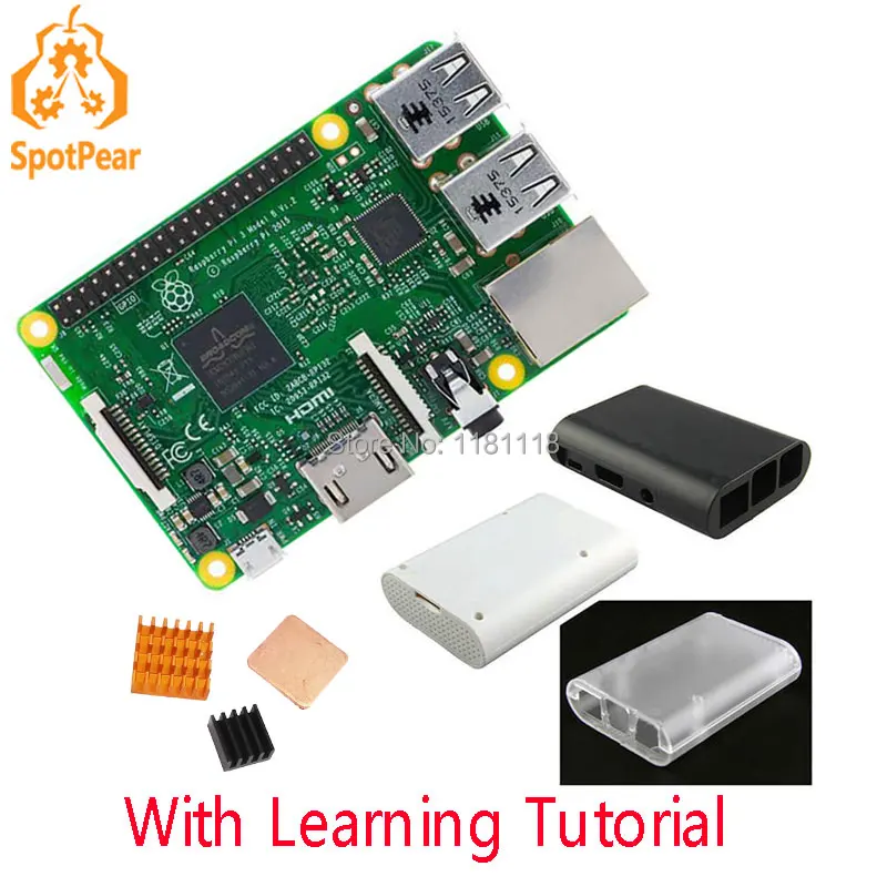 

Raspberry Pi 3 model b PI3 WiFi Bluetooth with Case Box and Heatsink