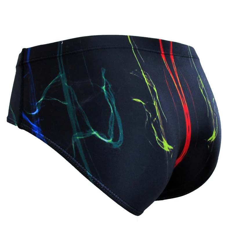 Women Digital Printed Triangle Training Competitive Swimsuit Men Sport Spandex Lycra Swim Trunks Waterproof Beach Brief Bathing