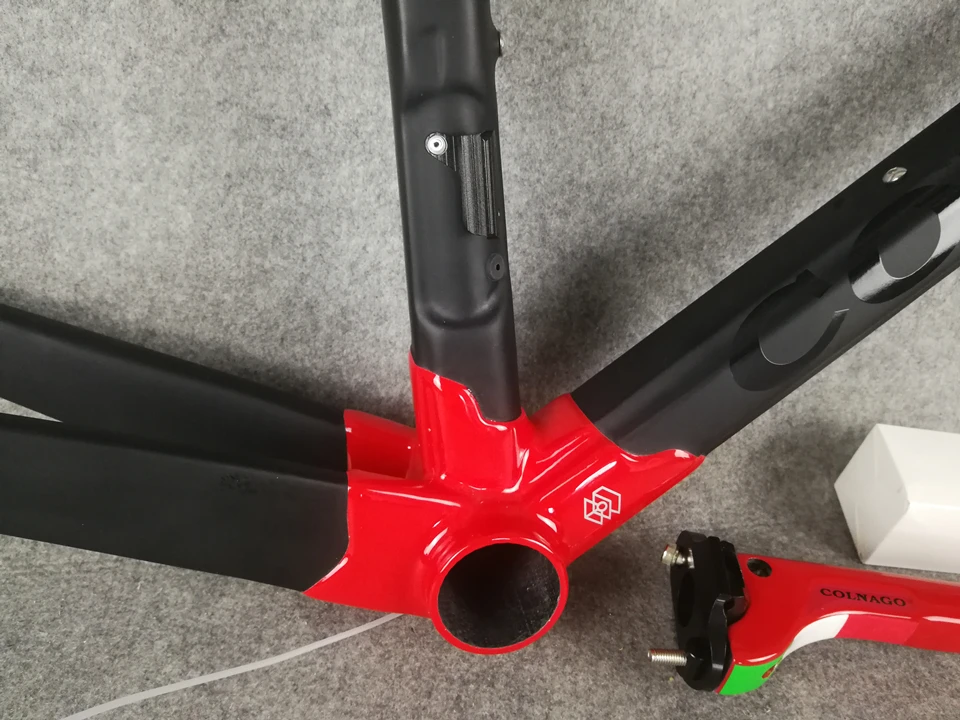 Красный Colnago C64 карбоновая рама для дорожного велосипеда di2 Механическая группа Гоночная рама