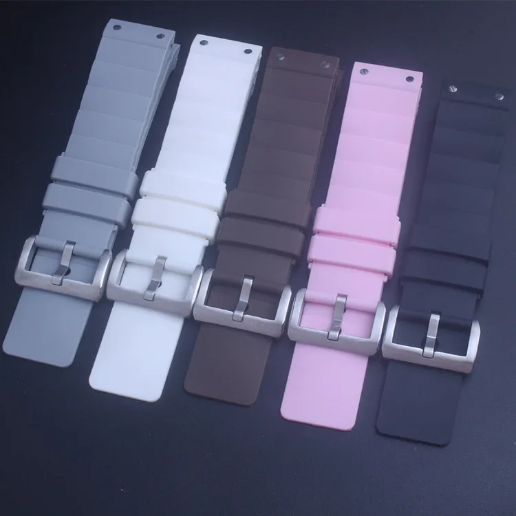 

23mm Black Brown Rubber Watch Strap Band Compatible for Santos 100