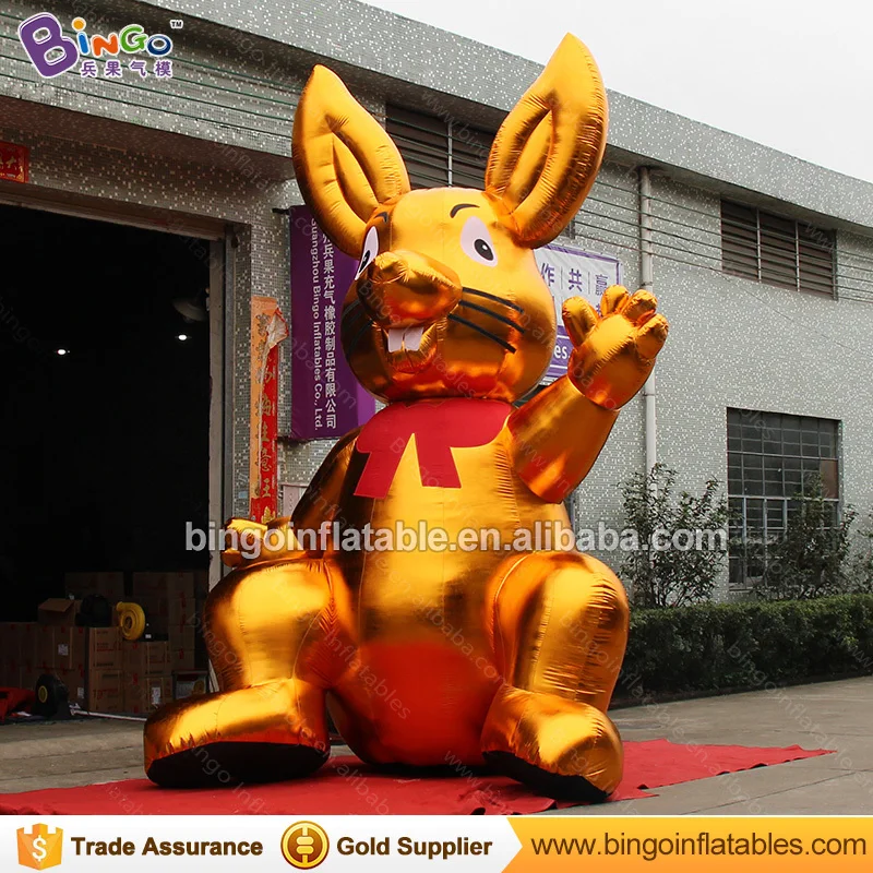 US $830.00 Decorative 5 Meters tall large inflatable golden rabbit customized digital print giant inflatable hare sales toy sports