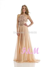 Sexy Neue Ankunft 2016 Halfter Ballkleider Bodenlangen Kristall Chiffon Abendkleid Abendkleider Freies Verschiffen