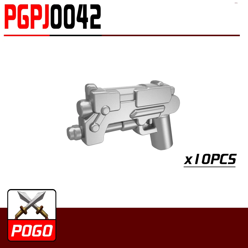 

PG0042 10pcs/lot Grey World War Pistol rifle Gun Future Weapons SWAT for MINIFIG Action Figure model diy Blocks Kids Toys Gifts
