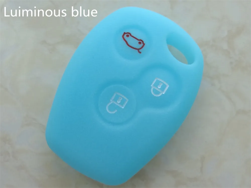 AUTEWODE чехол для ключей автомобиля для RENAULT Clio DACIA Logan Sandero Trafic Master Kangoo силиконовый чехол для ключей - Название цвета: luminous blue