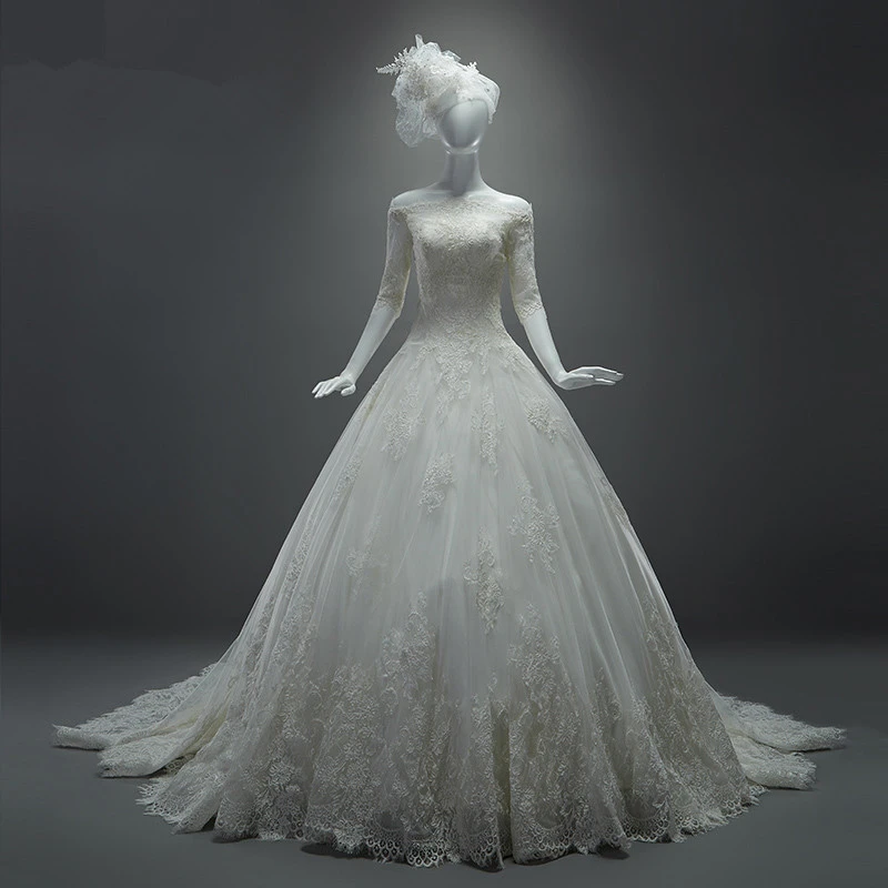 Omyw0022 Off Schulter Halbarm Spitze Brautkleider Lange Zug Exotische Hochzeitskleider Lace Wedding Dress Exotic Wedding Dresseswedding Dress Long Aliexpress