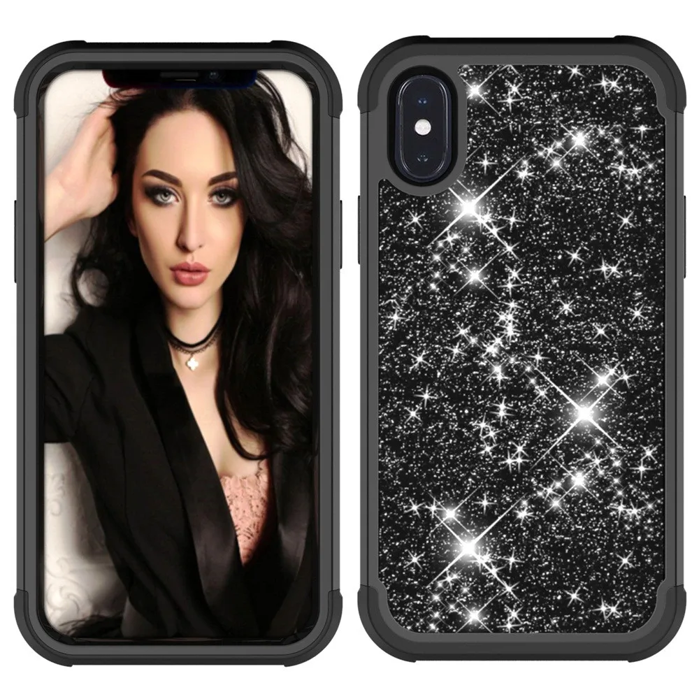 CARPRIE Mobile Phone Cases TPU Bumper Glitter Sparkle Stars Bling Case