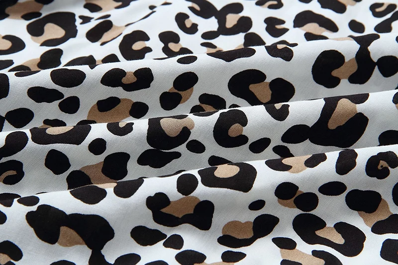 Forefair Print Leopard Dress sexy women short sleeve v neck Ruffle high waist Hem mini a line casual summer dress 2019 vestidos (25)