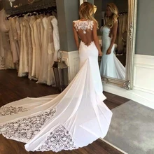 Новые свадебные платья с открытой спиной и аппликацией, кружевное Милое Свадебное платье с часовым шлейфом, vestidos de novia mariee, размер на заказ